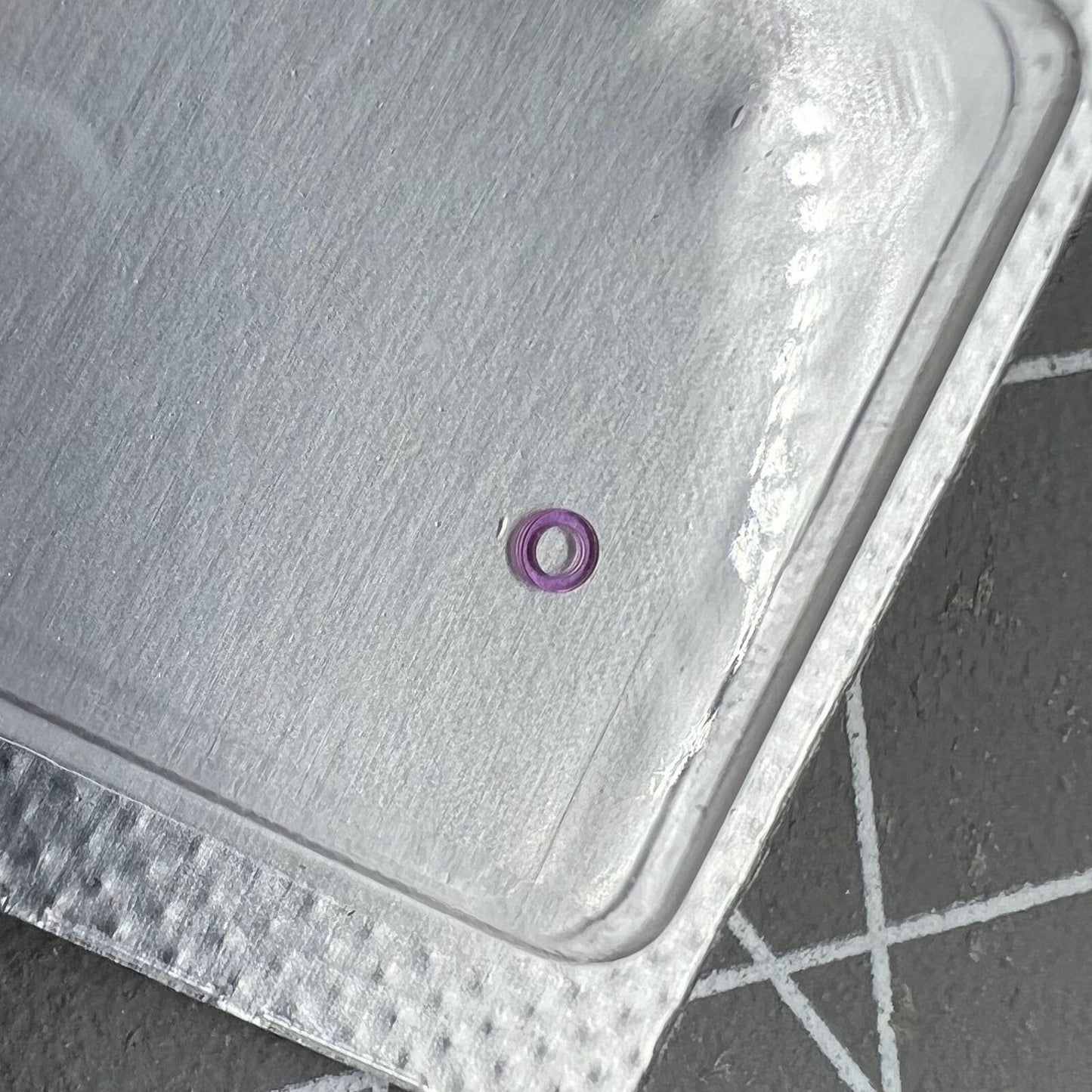 Center jewel hole ring on Main Wheel Bridge for Miyota 8200 8215 watch movement, generic replacement part.