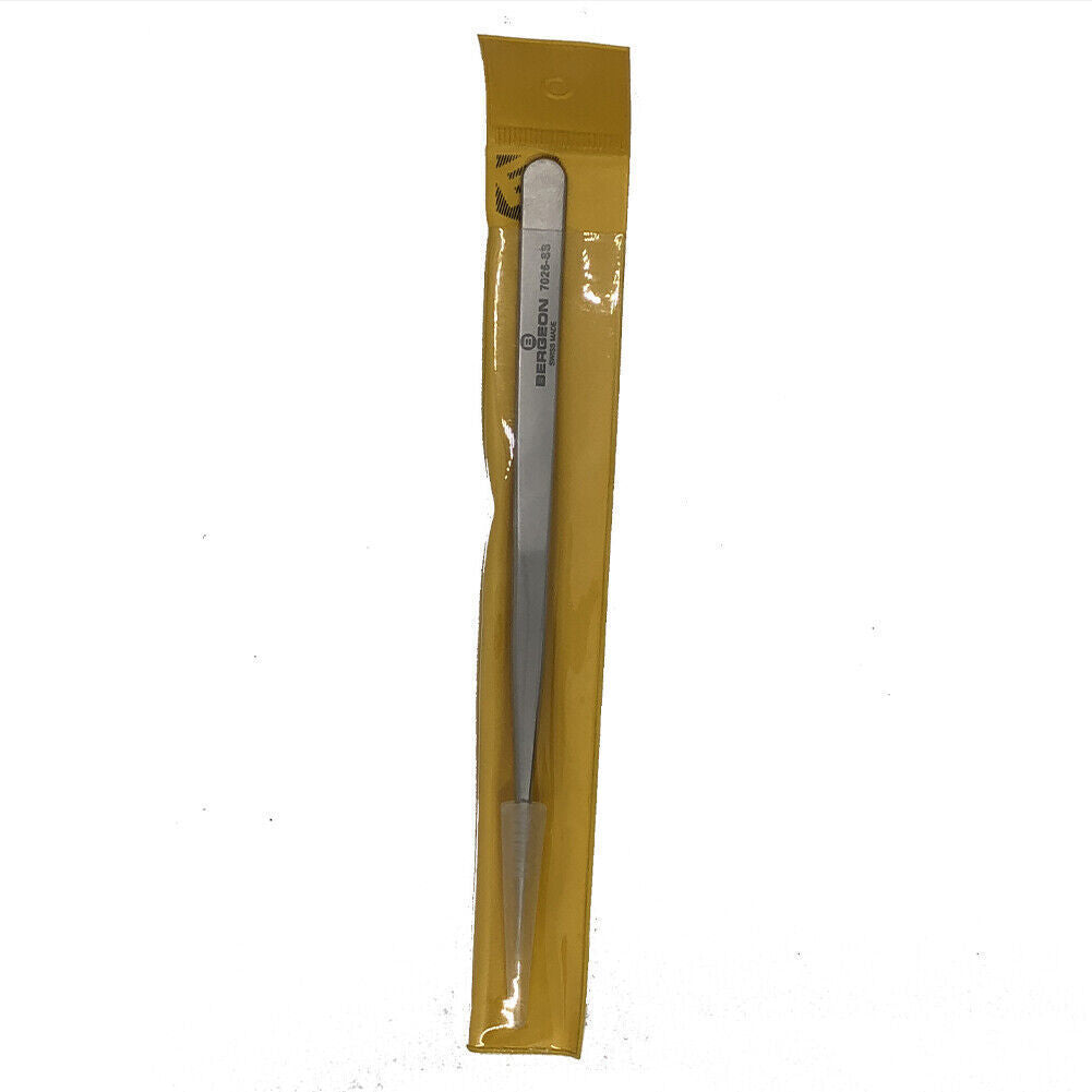Bergeon 7026-SS antimagnetic tweezers with fine narrow tips for precise watch repair and assembly.