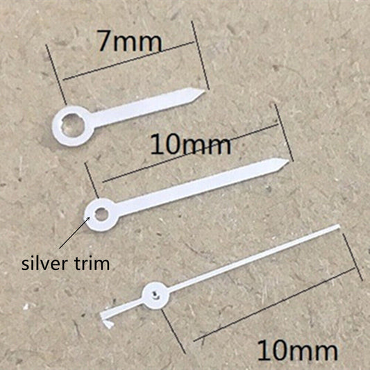 Aiguilles de montre argentées de 10 mm pour mouvement Miyota 1M12