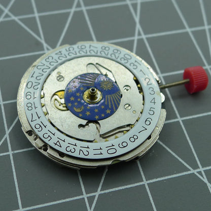 ISA 1198 Quarzwerk, Schweizer Uhrwerk, Mond- und Sternphase