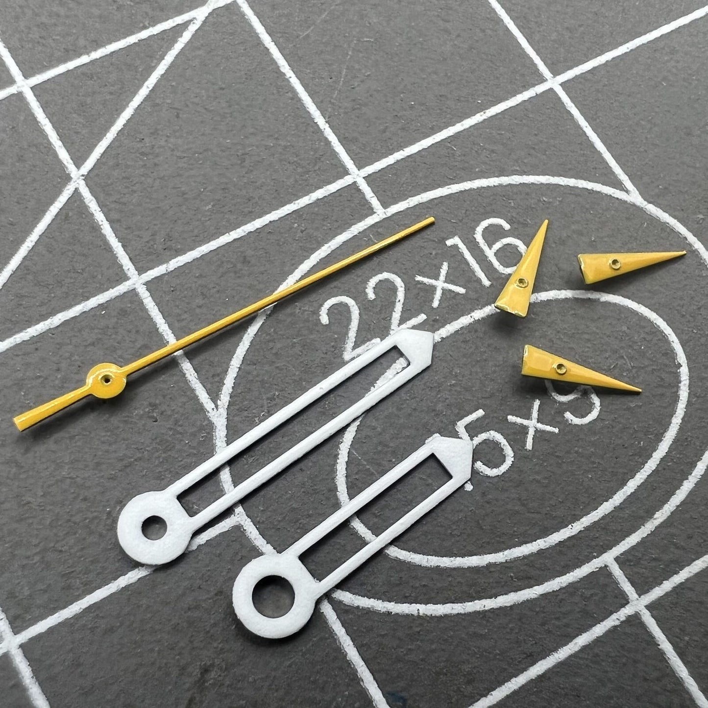 18mm yellow small second hand with white trim for ISA 8172 quartz watch, ensuring precise timekeeping.