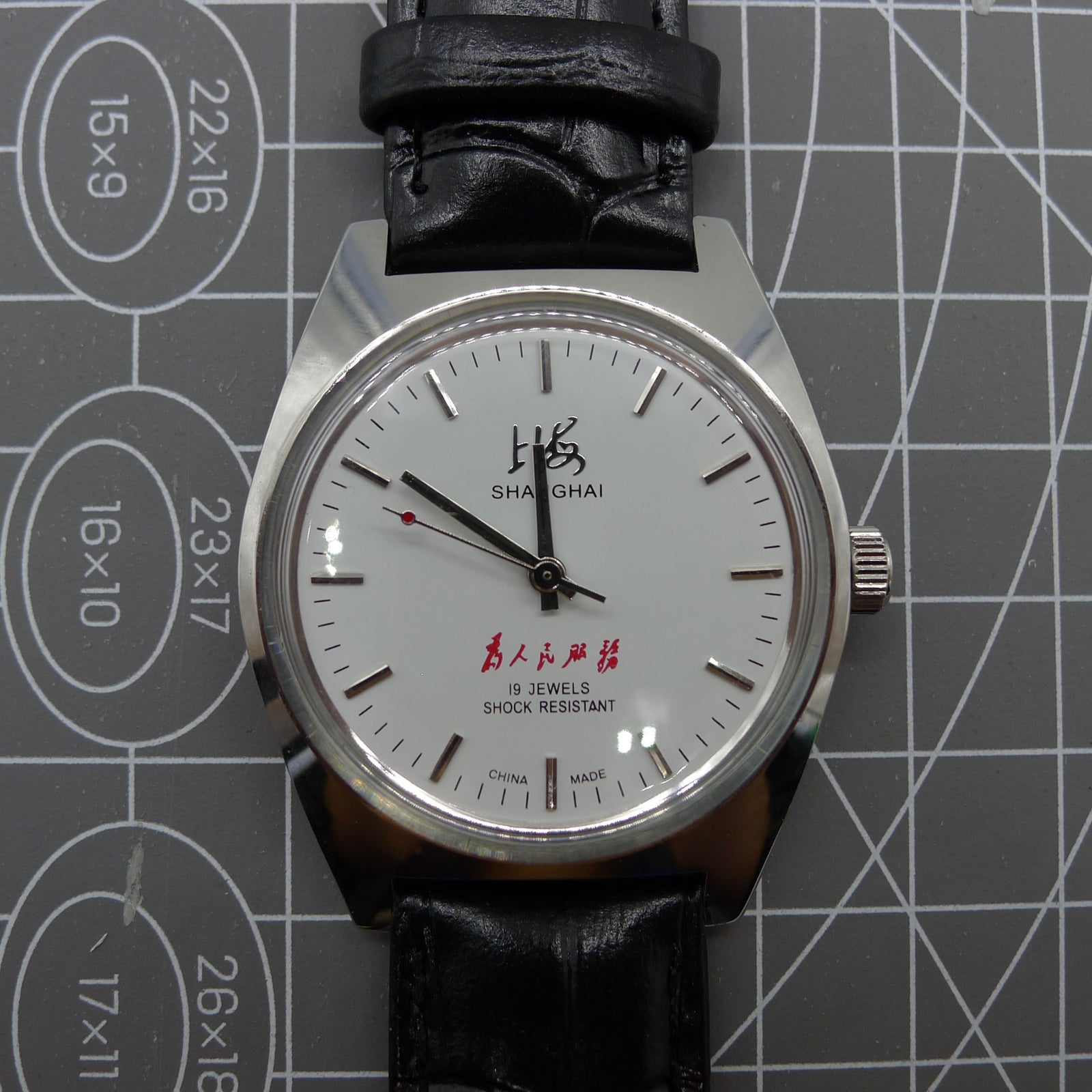 Shanghai Factory 37mm 7120 men's manual mechanical watch with shock-resistant design for daily wear durability.