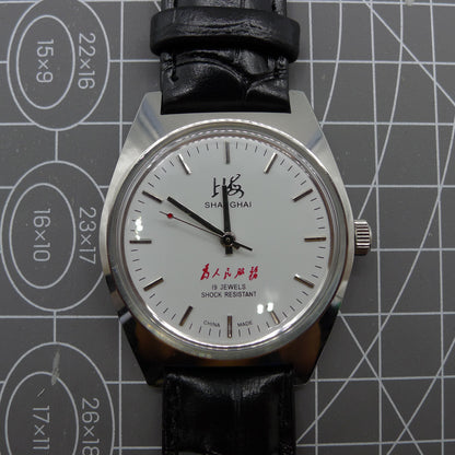 Shanghai Factory 37mm 7120 men's manual mechanical watch with shock-resistant design for daily wear durability.