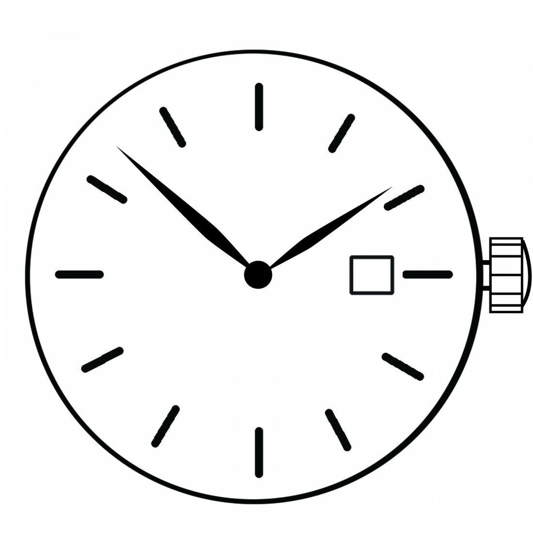 Ronda Quarzuhrwerk 1016 Swiss watch movement with date display at 3 o?clock, precision timekeeping.