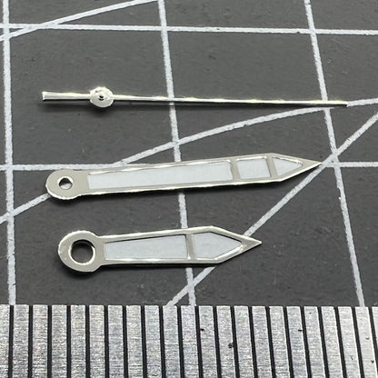 Silver trim white painted watch hands for Miyota 2315 series, precise fit for model 2035 and 2036