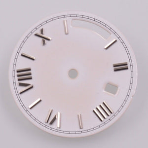 28.5mm No Lume Silver Nail White Watch Dial for Seagull ST1644 Movement