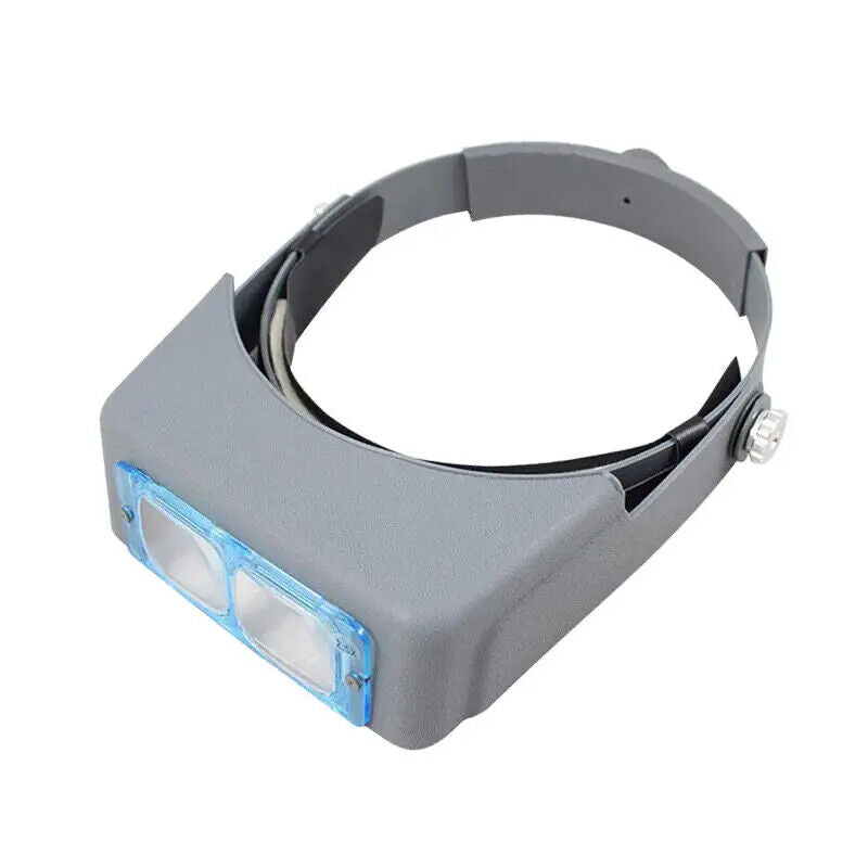 Double lens headband magnifier, providing 4 adjustable magnifications for precision watch repair and assembly.
