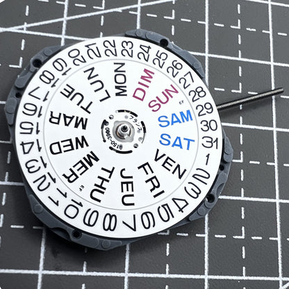 Seiko Quarzwerk 6N53A Uhrwerk mit Tag-Datum-Anzeige und 3 Zeigern aus Japan, pr�zise Uhrwerkkomponente.