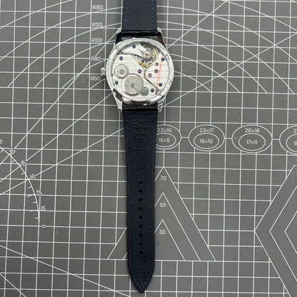 42mm Herrenuhr Mechanisches Uhrwerk Seagull ST3600 Weißes Zifferblatt Handaufzug