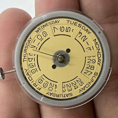 Asian Tianjin Seagull T16 watch with golden dial, day-date feature, automatic mechanical movement