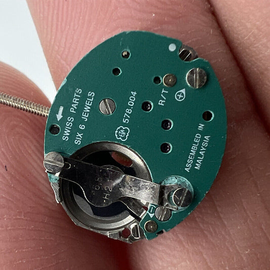 Original Swiss ETA578.004 quartz movement with 2 hands, compatible replacement for ETA578.002 watches.