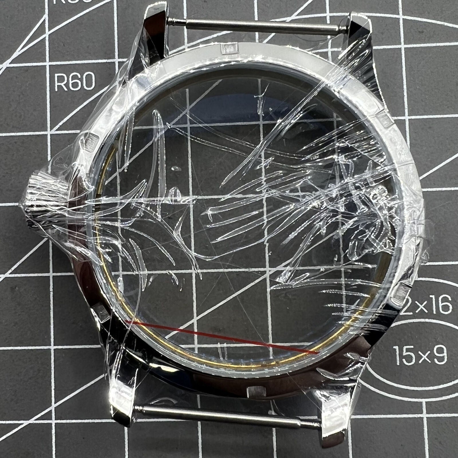 44mm stainless steel watch case compatible with Seagull ST3600/ST3621 and ETA 6497 movements.