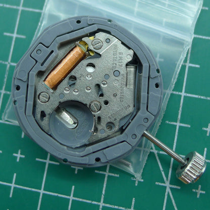 Miyota 6M17 quartz watch movement with 3 hands, Japan-made for precise watch accessory repairs.
