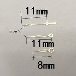 11mm Silver Trim Green Lume Watch Hands for Miyota 1M12 Movement Watch Part