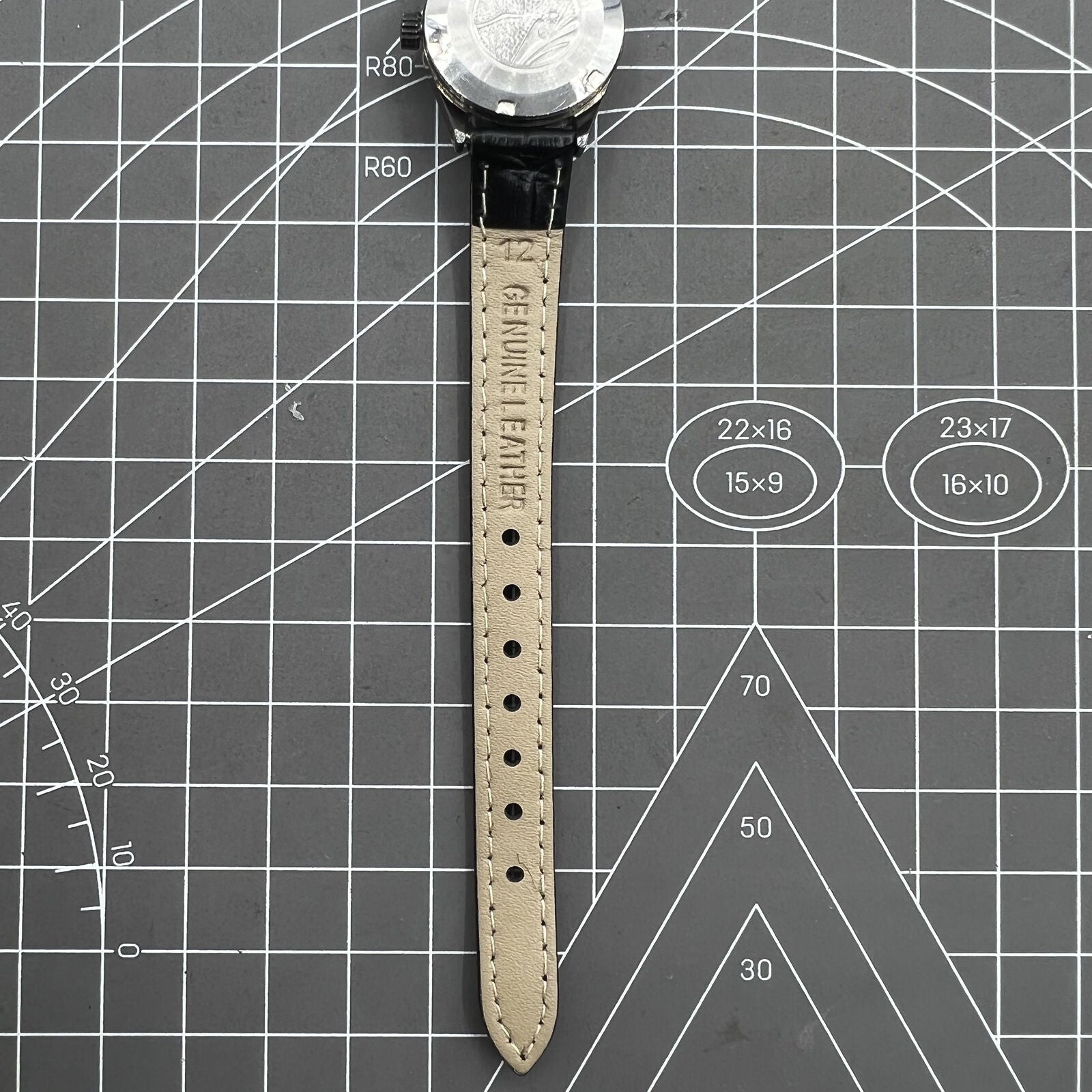 27mm Tianjin Seagull ladies watch with manual movement, gold nail markers, elegant black dial by Seagull.