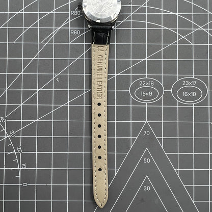 27mm Tianjin Seagull ladies watch with manual movement, gold nail markers, elegant black dial by Seagull.