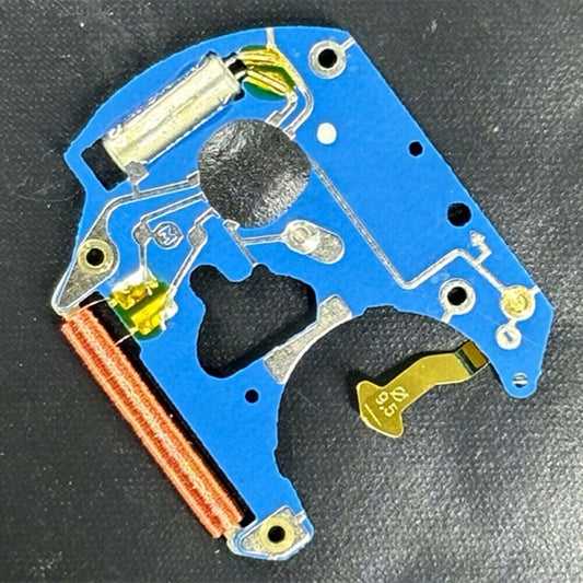 Blue circuit board for ETA 955.114 quartz watch movement, precise replacement part by ETA.