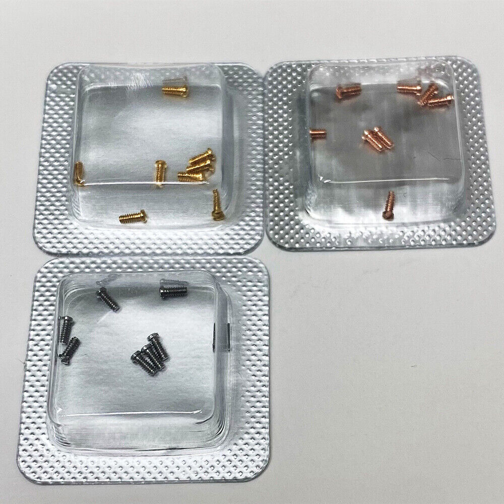 Durable men's 3x1mm slotted back cover screws for Cartier watches, precise replacement accessories.