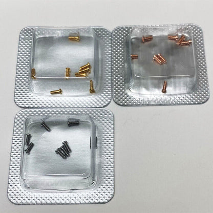 Durable men's 3x1mm slotted back cover screws for Cartier watches, precise replacement accessories.