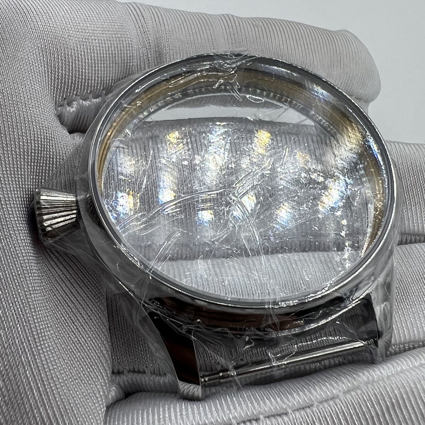 44mm stainless steel watch case compatible with ETA 6497/6498 and Seagull ST3600/ST3621 movements.