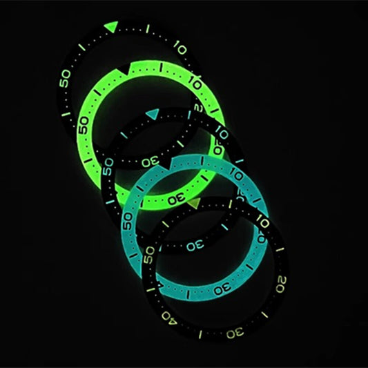 40,3/32,8 mm C3/BGW9 Grün/Blau Lume Tauchen Flache Uhr Lünette Einsatz Uhr Teil