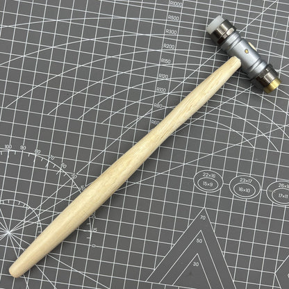 Swiss Bergeon 30417 hammer with replaceable brass and synthetic ends for delicate watch repairs.