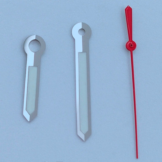 13 mm silberner Rand, roter Sekundenzeiger, grüne Leuchtzeiger für NH35 NH36 7S26 7S36