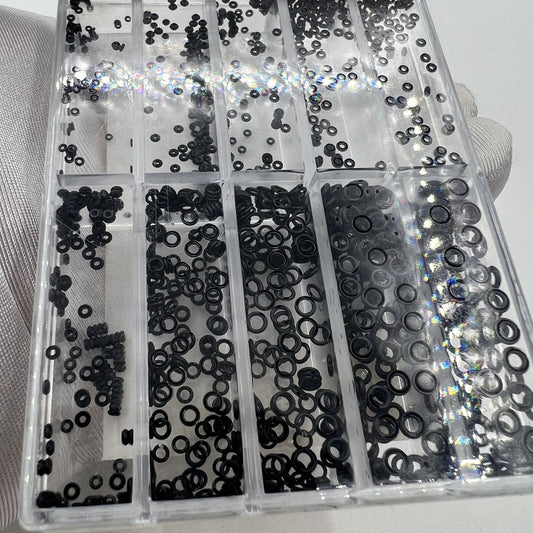 Waterproof rubber O ring gasket for watch crowns, ensures seal and protection ? assorted sizes, durable design.