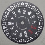 Black Date Disk Wheel Japanese Font for NH36 Movement Crown 3/3.8 Position