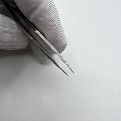 Horotec MSA12.302-4 antimagnetic steel tweezer for precise watch accessory adjustments, Swiss Made quality.