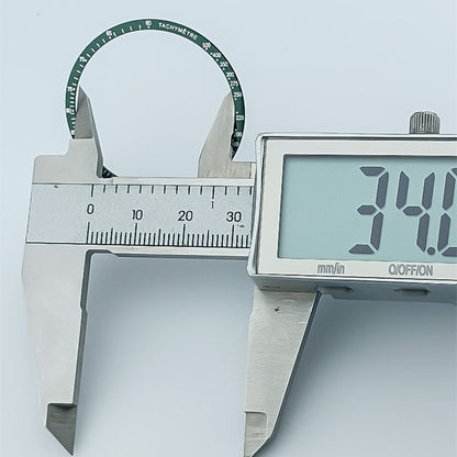 38,5 mm Aluminiumlegierung, grüner Ring + weiße Schrift, Uhrenlünette für Omega Speedmaster