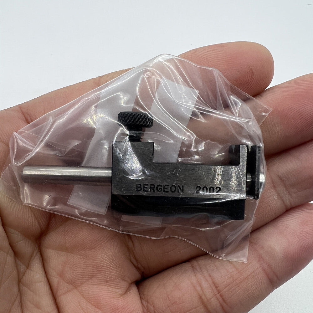Bergeon 2002 Swiss tool for precise watch winding stem shortening, essential for professional watch repairs.