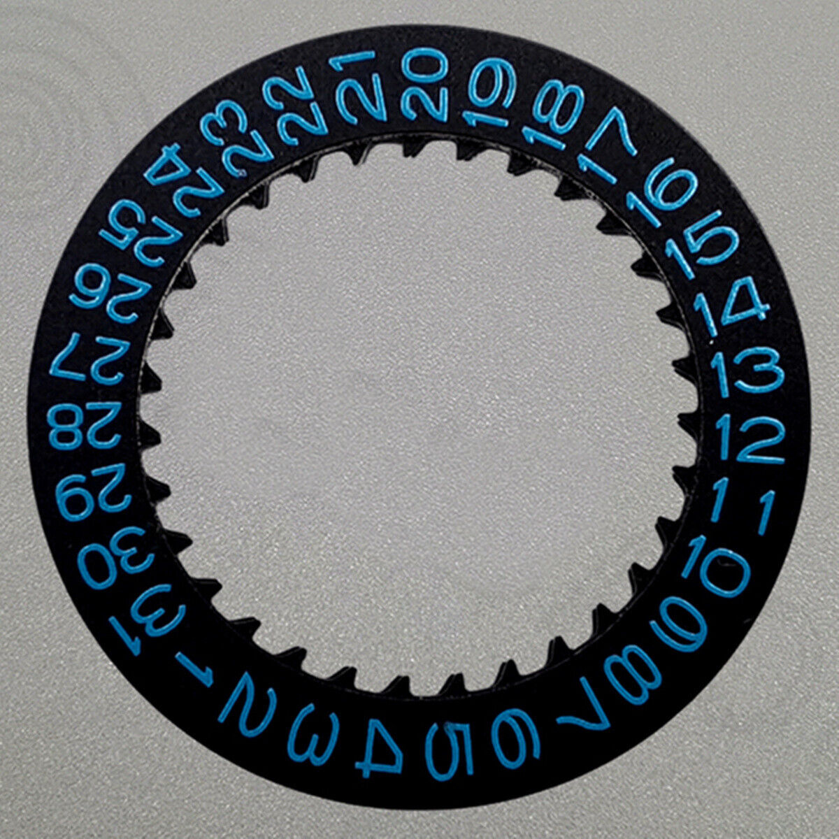 Blue font date disk wheel for NH36 NH35 watch movement, date at 3 o'clock, Crown Position 3.8, precision fit.