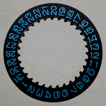 Blue font date disk wheel for NH36 NH35 watch movement, date at 3 o'clock, Crown Position 3.8, precision fit.