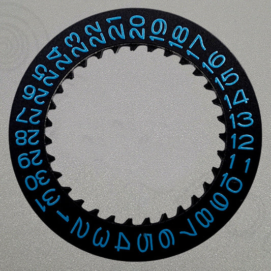 Blue font date disk wheel for NH36 NH35 watch movement, date at 3 o'clock, Crown Position 3.8, precision fit.