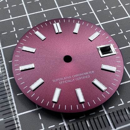 Roter gr�ner Leuchtender Metall-Zifferblatt mit polierter Oberfl�che f�r NH35 Uhrwerk von Roter Brand