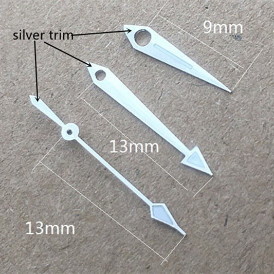 Arrow shape 13mm lume watch hands for Seagull ST6 automatic mechanical movement, precision fit.