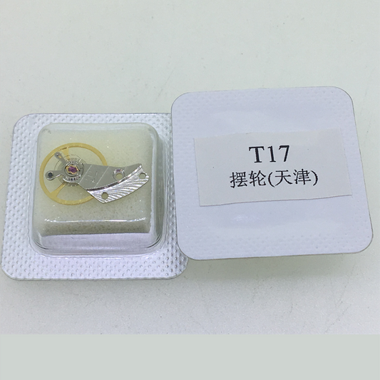 Uhrwerk-Uhrenteil, China hergestellt, T17, komplettes Unruhrad mit Schiene