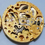 26.5mm Diameter 7120 Automatic Mechanical Watch Movement Carved Hollow Golden