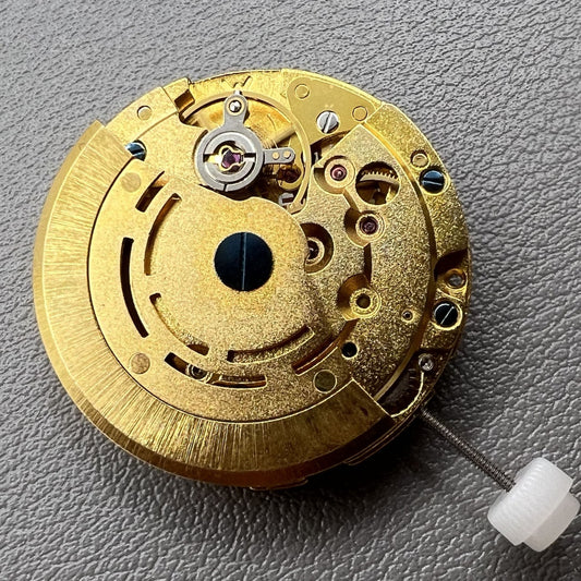 MINGZHU 2813 8205 golden automatic watch movement with 3 hands and date display at 3 o?clock
