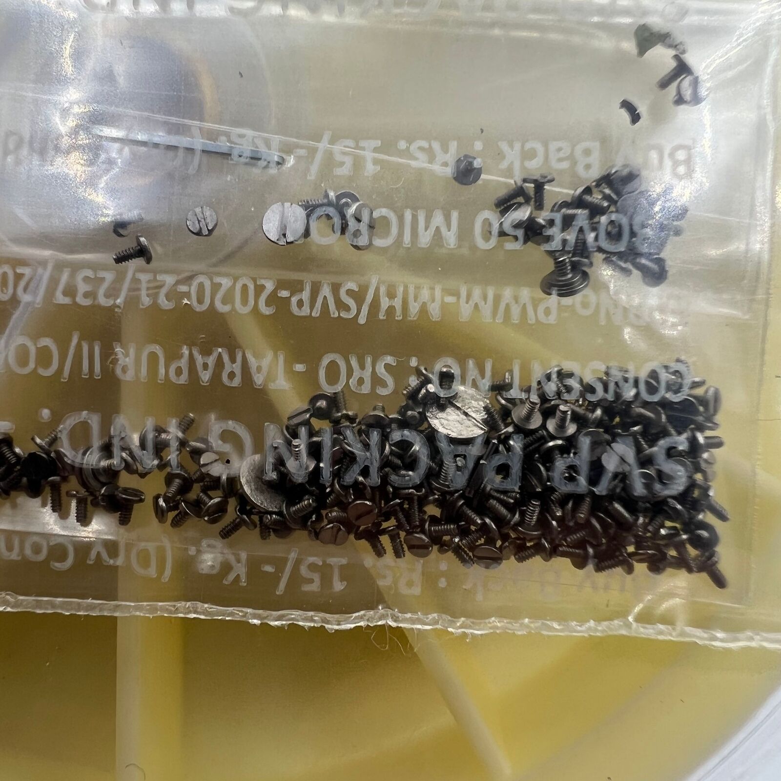 Set of 250 Swiss Made stainless steel mini watch screws for precise repairs and adjustments in watch accessories.