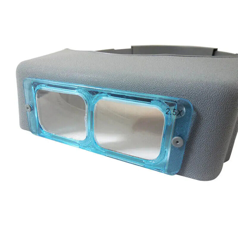 Double lens headband magnifier, providing 1.5X-3.5X magnification for detailed watch repair tasks.