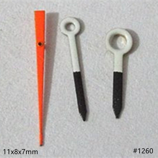 Aiguilles de montre noires et blanches de 11 mm pour mouvements Miyota 2035, 2115, 2105 et 2305