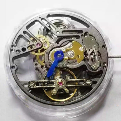 China Made LB20 Hollow 3 Hands black watch part with automatic mechanical movement for watch repair.