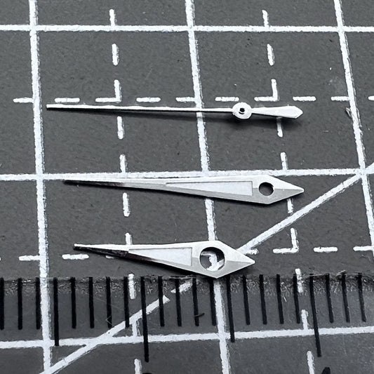 2 Sets/Pack Silver Trim Green Lume Arrow Shape Hands for ETA2836 2824 2892A2