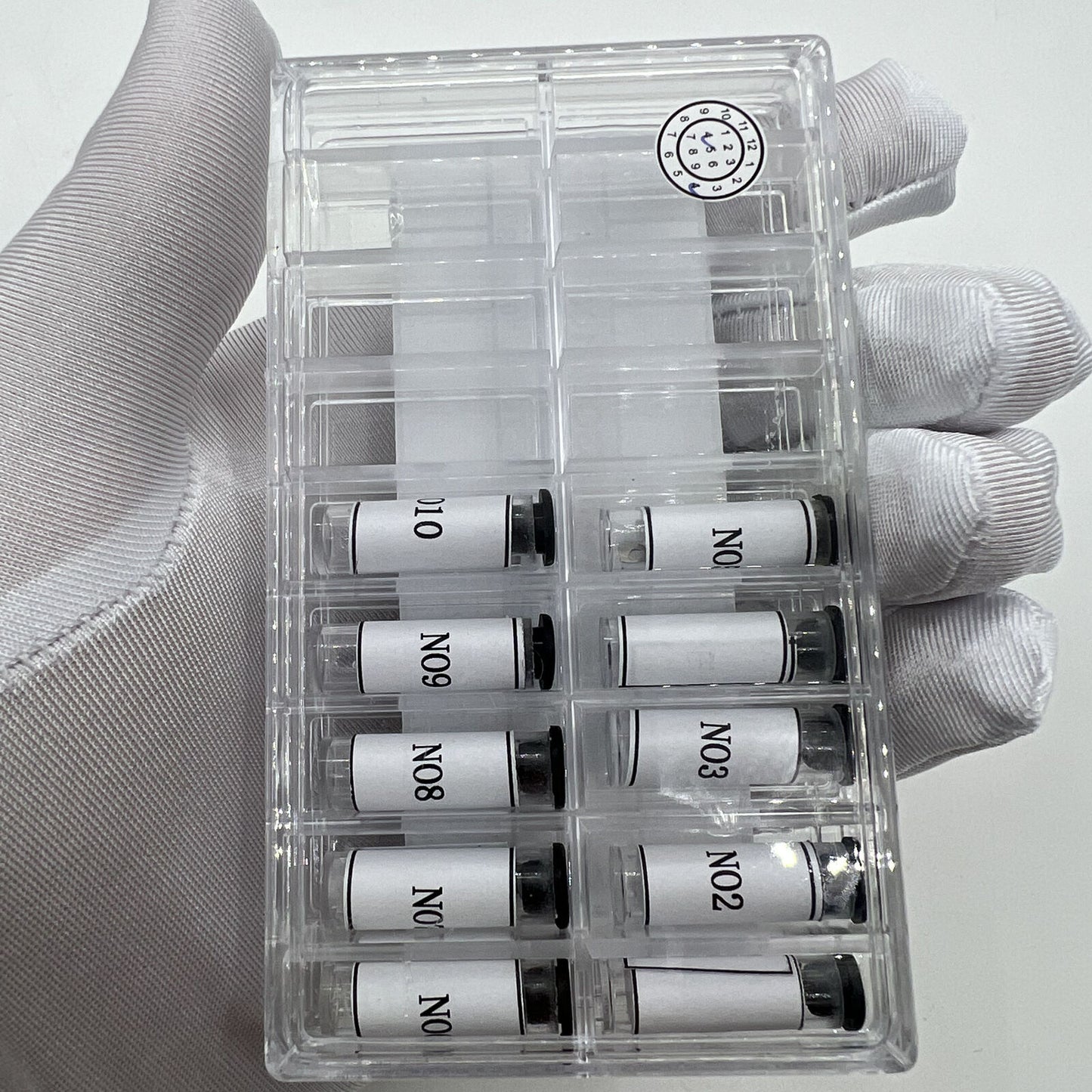 Set of 10 precision fit casing clamps for watch movements, 100pcs box for secure repairs.