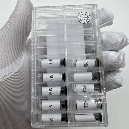 Set of 10 precision fit casing clamps for watch movements, 100pcs box for secure repairs.