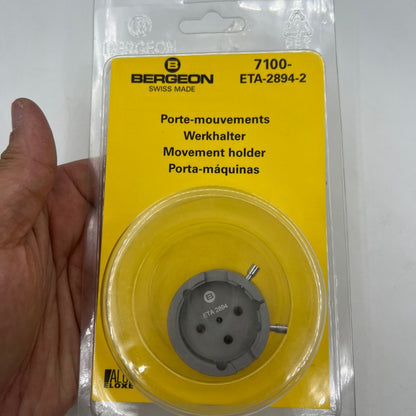 Swiss Tool Bergeon 7100 ETA 2894-2 watch movement holder, compatible with ETA 2894-2, precision tool for watch repair.