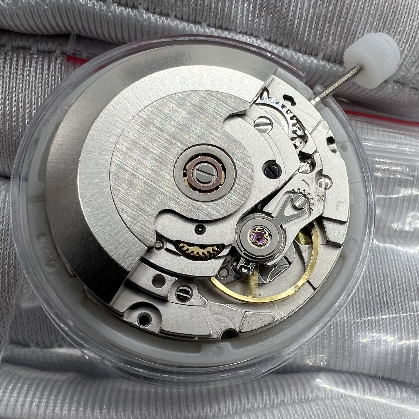 Luxury 2834-2 mechanical watch movement with double calendar, date at 3, day at 12, precision engineered for accuracy