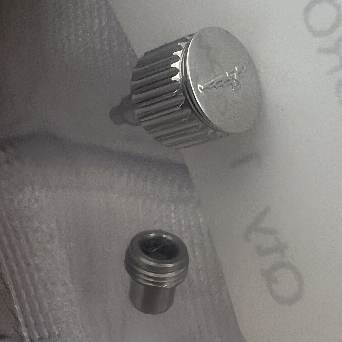 Silver 6x4.5mm watch crown replacement for Conquest L3.641.4 by Generic, precise fit accessory for repair.